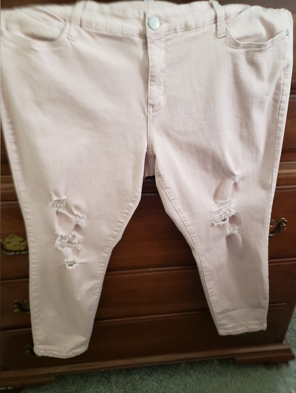 Boutique Pink Distressed Jeans